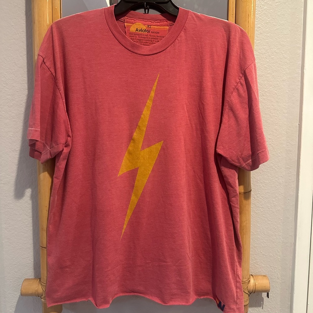Aviator Nation Red (altered) bolt T-Shirt / GUC